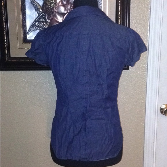 Denim color blouse - Picture 3 of 4